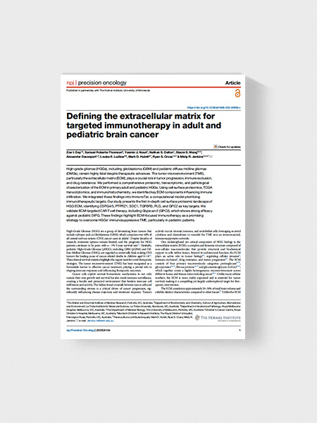 Defining the extracellular matrix for targeted immunotherapy in adult and pediatric brain cancer research paper